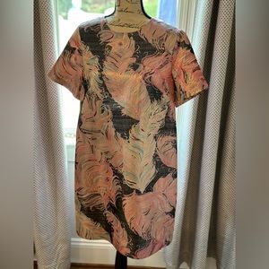 Kate Spade Black and Pink Feather Mini Dress